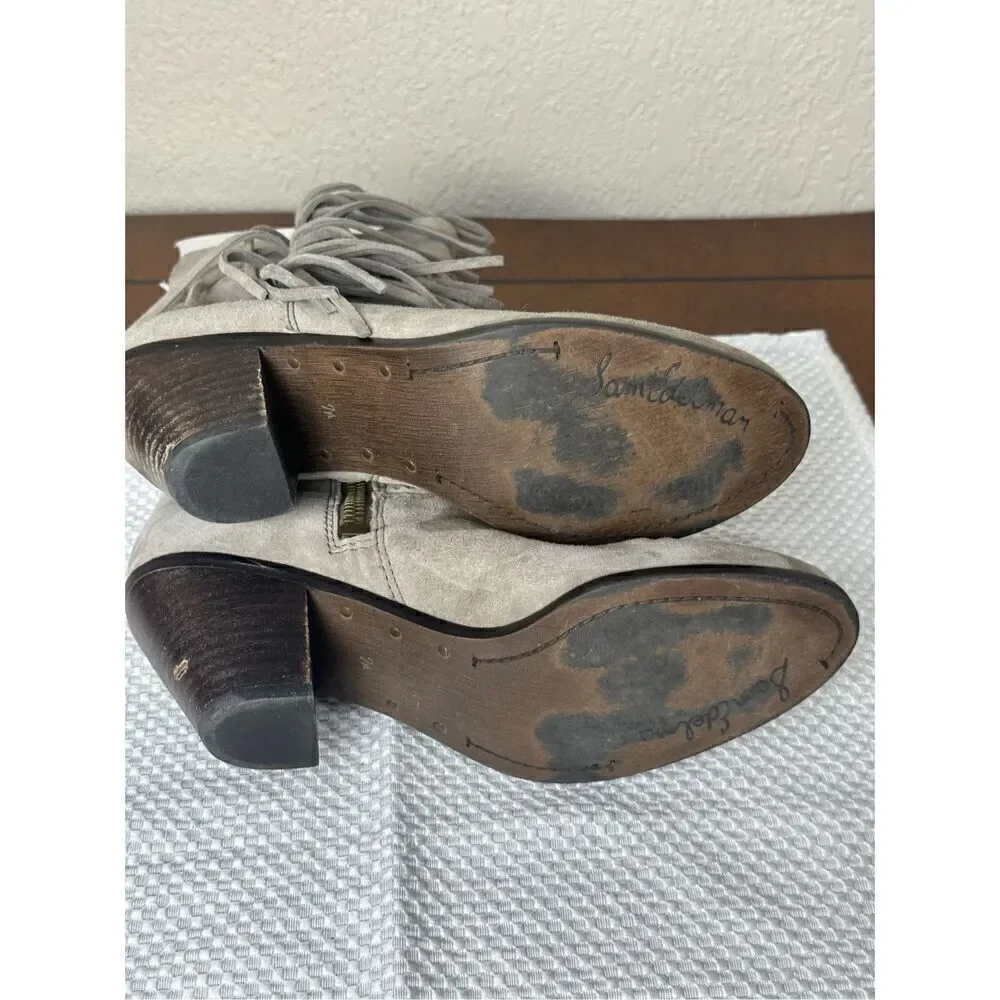 Sam Edelman taupe fringe booties size 7.5